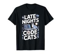 Late Nights Code and Cats Programmeur pour Amoureux des Chats T-Shirt