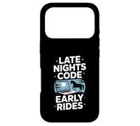 Late Nights Code Early Rides Programmateur Cheval Coque pour iPhone 17 Pro