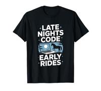 Late Nights Code Early Rides Programmateur Cheval T-Shirt