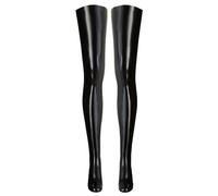 Late X Bas en latex autofixants femme Noir Taille XXL