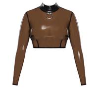 Late X Femme Latex Hauts Fumée M