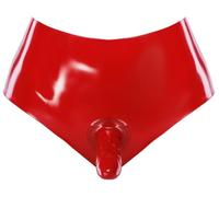 Late X Latex Godemichets-Slip Godes Ceintures Rouge S