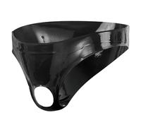 Late X Slip maître de cérémonie en latex ouvert Noir (S-L)