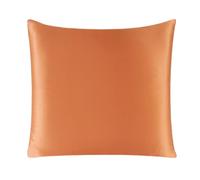 LATEAU Taie Oreiller Soie,Taies d‘Oreiller Taie d'oreiller en Soie Pure avec Fermeture éclair, Housse de Coussin Solide Multicolore, Plusieurs Tailles 40x40cm 60x60cm(Orange,60 x 60 cm)