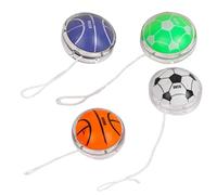 Latebebebe 4Pcs Yoyo Professional with String Portable Cute Ball Pattern Eduational Fun Kids Yoyo for Hands-on Skills & Flexibility Development Thoughtful Gift for Toddlers, Random Style Toddler