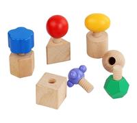 Latebebebe Jouets Montessori, Noix en Bois et boulons Stacking Toys, Couleur éducative et trieur de Forme pour garçons Girls 3+ Cadeaux Fine Motor de Motor