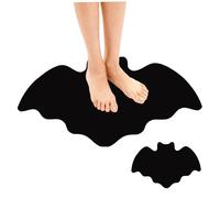 Latebebebe Mat de Bain d'halloween 19, 69x 3 1, 50 Pouce Non Glissant Bat Tapis Halloween Super Absorbant Goth de Salle Bain décor Salle Tapis pour Chambre, Salon, Porte d'entrée Ha