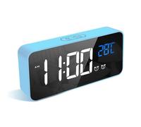 LATEC Réveil Numérique, Alarm Réveil LED avec Fonction Snooze, Charge des Ports USB (Bleu)