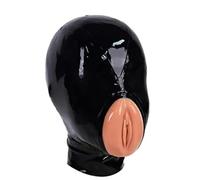 LATEJSRUBB Masque en caoutchouc,Latex Tête Couverture pour Hommes et Femmes Masques LATEX avec Zipper arrière