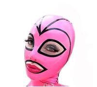 LATEJSRUBB Masque en caoutchouc,Latex Tête Couverture pour Hommes et Femmes Ouvrir yeux bouche Masques LATEX avec Zipper arrière
