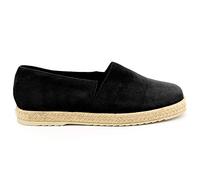 L'atelier Bottier - Sandale Espadrilles Femme Daim et Cuir Noir Made in France Taille - 39