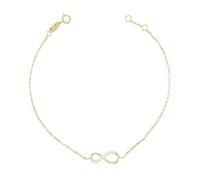 L'Atelier d'Azur - Bracelet Femme Or Jaune Véritable - Motif Infini Pavé de Zirconiums