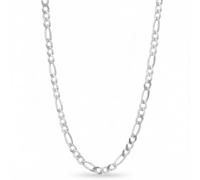 L'Atelier d'Azur Collier/Chaîne Homme Argent 925 Rhodié - Maille Figaro Alternée 1+3-50cm