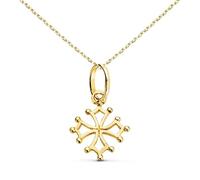 L'Atelier d'Azur Collier - Médaille Croix Occitane Or 18 Carats 750/000 Jaune - Chaine Dorée