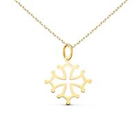 L'Atelier d'Azur Collier - Médaille Croix Occitane Or 18 Carats 750/000 Jaune - Chaine Dorée