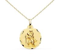 L'Atelier d'Azur Collier - Médaille Saint Christophe Or Jaune - Chaîne Dorée - Gravure Offerte