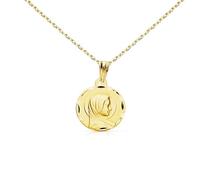L'Atelier d'Azur Collier - Médaille Vierge Marie Or Jaune - Chaîne Dorée - Gravure Offerte