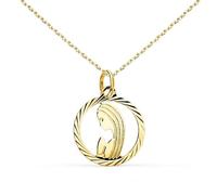 L'Atelier d'Azur Collier - Médaille Vierge Or Jaune - Chaîne Dorée Offerte