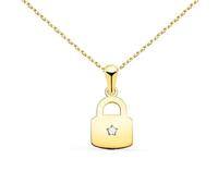 L'Atelier d'Azur Collier - Pendentif Cadenas Or 18 Carats 750/000 Jaune - Chaine Dorée