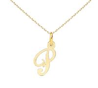 L'Atelier d'Azur Collier - Pendentif Lettre P Or 750/1000 - Chaine Dorée
