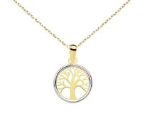 L'Atelier d'Azur Collier - Pendentif Or 18 Carats 750/000 Bicolore Arbre de Vie - Chaine Dorée Offerte