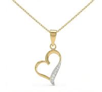 L'Atelier d'Azur Collier - Pendentif Or Jaune Coeur Serti de Zirconiums - Chaine Dorée