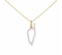 L'Atelier d'Azur Collier - Pendentif Or Jaune Corse Pavée de Zirconiums - Chaine Dorée Offerte