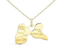 L'Atelier d'Azur Pendentif Ile de la Guadeloupe Or 750/1000 - Chaine Dorée Offerte