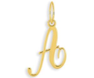 L'Atelier d'Azur Pendentif Initiale Lettre A en Or Jaune 375/000, avec Chaîne Offerte, 1,7 cm