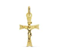 L'Atelier d'Azur Pendentif - Médaille Christ sur la Croix Or 18 Carats 750 Jaune - Chaine Offerte