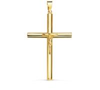 L'Atelier d'Azur Pendentif - Médaille Christ sur la Croix Or 18 Carats 750 Jaune - Chaines Offertes