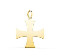 L'Atelier d'Azur Pendentif Médaille Or 18 Carats 750 Jaune - Croix des Templiers - Grand Modèle - Chaines Offertes