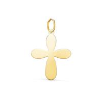 L'Atelier d'Azur Pendentif Médaille Or 18 Carats 750 Jaune - Croix du Baptême - Moyen Modèle - Chaine Offerte