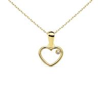 L'Atelier d'Azur Pendentif Or 18 Carats 750/000 Jaune Motif Coeur - Collier Chaine Dorée Offerte