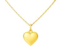 L'Atelier d'Azur Pendentif Or 18 Carats 750/000 Jaune Motif Coeur - Collier Chaine Dorée Offerte