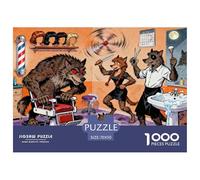 L'Atelier de Coiffure du Loup-Garou sous la Pleine Lune Puzzle en Bois Imperméable Puzzles De 1000 Pièces pour Adultes Amusant Jeux Éducatifs