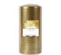 L'ATELIER DENIS-Bougie cylindrique coloris or L’Atelier Denis - diamètre 6,8 x H 14,5 cm