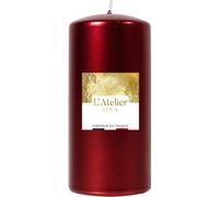 L'ATELIER DENIS-Bougie cylindrique coloris rouge métal L’Atelier Denis - diamètre 6,8 x H 14,5 cm