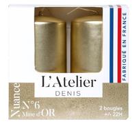 L'ATELIER DENIS-Bougie cylindrique or L’Atelier de Denis - Le pack de 2
