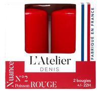 L'ATELIER DENIS-Bougie cylindrique rouge L’Atelier de Denis - Le pack de 2