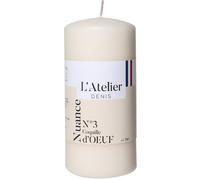 L'ATELIER DENIS-Bougie cylindrique taille L ivoire L’Atelier de Denis - diamètre 6,8 x H 14,5 cm