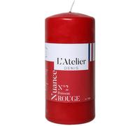 L'ATELIER DENIS-Bougie cylindrique taille L rouge L’Atelier de Denis - diamètre 6,8 x H 14,5 cm