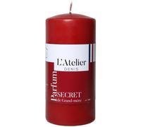 L'ATELIER DENIS-Bougie cylindrique taille L rouge parfum secret de grand-mère L’Atelier de Denis - diamètre 6,8 x H 14.5 cm