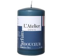 L'ATELIER DENIS-Bougie cylindrique taille S bleu parfum douceur des î L’Atelier de Denis - diamètre 6,8 x H 11 cm