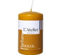 L'ATELIER DENIS-Bougie cylindrique taille S ocre parfum soleil fruité L’Atelier de Denis - diamètre 6,8 x H 11 cm