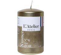 L'ATELIER DENIS-Bougie cylindrique taille S or L’Atelier de Denis - diamètre 6,8 x H 11 cm