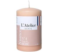 L'ATELIER DENIS-Bougie cylindrique taille S rose L’Atelier de Denis - diamètre 6,8 x H 11 cm