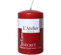 L'ATELIER DENIS-Bougie cylindrique taille S rouge parfum secret de grand-mère L’Atelier de Denis - diamètre 6,8 x H 11 cm