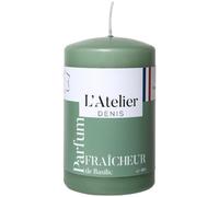 L'ATELIER DENIS-Bougie cylindrique taille S vert parfum fraîcheur basilic L’Atelier de Denis - diamètre 6,8 x H 11 cm