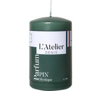 L'ATELIER DENIS-Bougie cylindrique taille S vert parfum sapin L’Atelier de Denis - diamètre 6,8 x H 11 cm